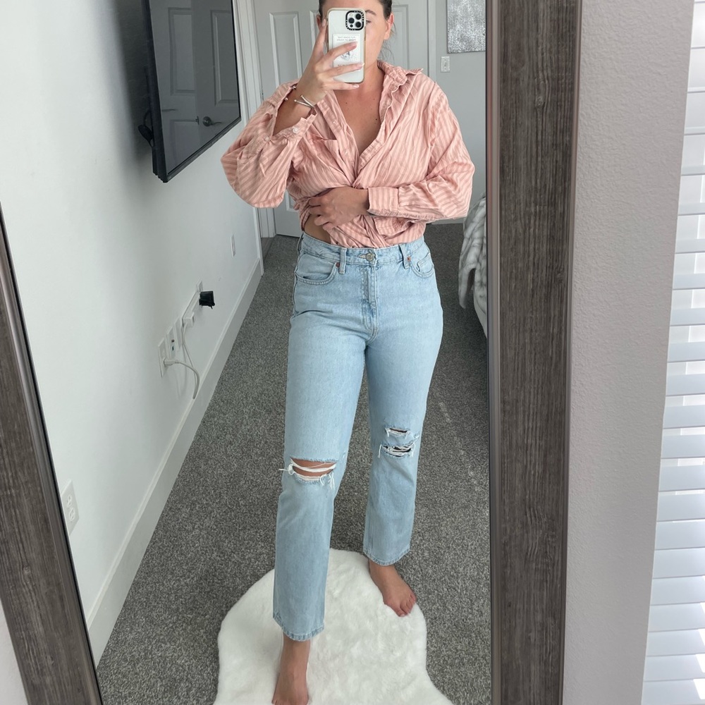 Zara boyfriend style light wash jeans
